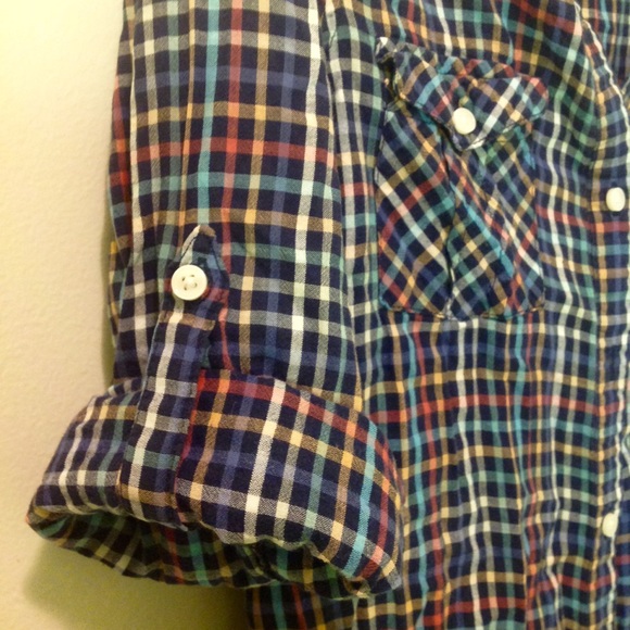Rainbow plaid button up 🌈 - Picture 2 of 4